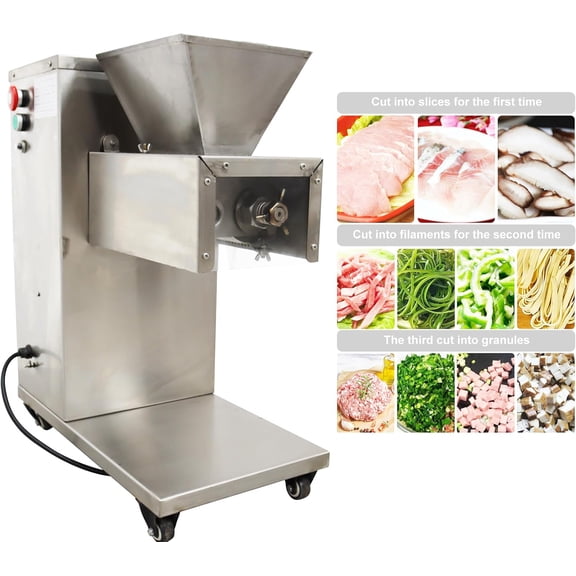 Electric Meat Slicer Fresh Meat Cutting Machine TJ130L with Full Stainless Steel 3mm Blade