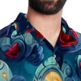 thumbnail image 5 of Love Men's Short Sleeve Spread Collar Button Down Beach Print Casual Shirts, 5 of 6