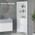 thumbnail image 3 of Armoire de Rangement d'Angle Haute Blanche pour Salle de Bain avec 3 Tablettes et Armoire à Linge - Tour à Linge en MDF 23.5 Pouces x 12.5 Pouces x 63.8 Pouces pour Entrée et Salon, 3 of 7