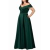 Xscape Womens Dress Plus Off-Shoulder Pockets Gown Green 16