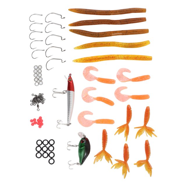 Kit de señuelos de pesca ANGGREK 67 piezas con cabeza de plantilla de ojo 3D