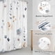 thumbnail image 3 of Watercolor Floral Shower Curtain, Blue Beige Flower Shower Curtain for Bathroom, Modern Minimalist White Waterproof Fabric Shower Curtain Set with Hoo, 3 of 3