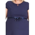 thumbnail image 5 of Women's Plus Size Casual Flared A Line Swing Dresses Short Sleeve With Belt Trim, 5 of 6