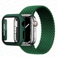 thumbnail image 1 of ALMNVO Apple Watch Bands 44mm Screen Protector Case Braided Solo Loop Strap with Protective Case, Stretchy Wristband Elastic Nylon Strap Bracelet for iWatch Series 6 5 4 SE -Dark jungle green, 1 of 6