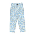 thumbnail image 6 of Uemuo Floral Daisy Pattern Women's Wide Leg Palazzo Lounge Pants with Pockets Light Weight Loose Comfy Casual Pajama Pants-X-Large, 6 of 9