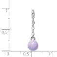thumbnail image 2 of 925 Sterling Silver Polished Lilac Enamel Bead 1/2inch Dangle Enhancer Charm 29x8mm Wide Pendant Necklace for Women, 2 of 2