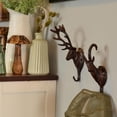 thumbnail image 2 of WHW Stag and Ram Head Wall Hooks, Set of 2, Artisan Crafted, Rustic Brown, 8.25 Inches, 2 of 6