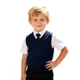 thumbnail image 3 of ibiyuan Boys and Girls Sweater Vest Crewneck Sleeveless School Vests 2026 Fall Winter Cable Top Knitted Pullover Vest, 3 of 7