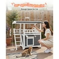 thumbnail image 4 of KFFKFF 2-Story Wooden Cat House with Stairs & Balcony, Elevated Shelter for Feral and Domestic Cats, Weather-Resistant Design, Spacious Interior, Suitable for Indoor and Outdoor Use, 30 x 22 x 30 in, 4 of 9