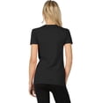 thumbnail image 5 of Womens Basic Cotton Crew Neck Short Sleeve Long Tee Shirt, 5 of 7