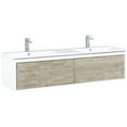 thumbnail image 2 of Lexora Home Scopi 60" Double Acrylic Top Bathroom Vanity with Chrome Faucet, 2 of 10