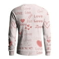 thumbnail image 5 of Fgvctg Men's Ribbed Valentine's Day Sweater Crewneck Knit Sweater Love Heart Print Comfy Slim Fit Long Sleeve Pullover Sweaters Spring Lightweight Blouse Light pink M, 5 of 5