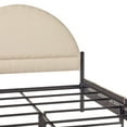 thumbnail image 5 of Walker Edison Modern Metal and Upholstery Queen-Size Bedframe, Oatmeal, 5 of 16