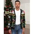 thumbnail image 6 of Iceglad Mens Ugly Christmas Cardigan Sweater Santa Reindeer Snowflake Pattern V-Neck Long Sleeve Knitwear, 6 of 8