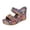 Multicolour, variant on Ethnic Platform Wedge Slides Sandals for Women Bohemian Beach Casual Leopard Slip on Chunky Heels Open Back Dress Slippers Brown Size 7