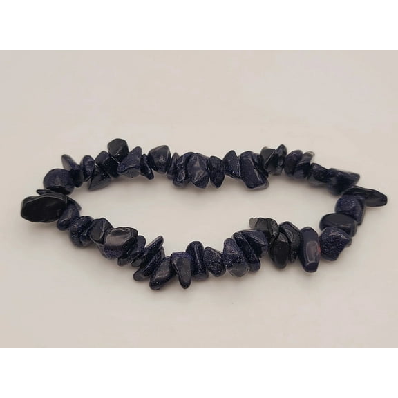 Blue Sandstone Natural Healing Bracelet Chip Bracelet Natural Genuine Crystals