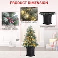 thumbnail image 3 of 3ft Pre-Lit Artificial Christmas Tree, 78 Warm White LED Lights, Battery Powered with Timer, Includes Brown Base, Festive Holiday Decoration for Home, 3 of 13