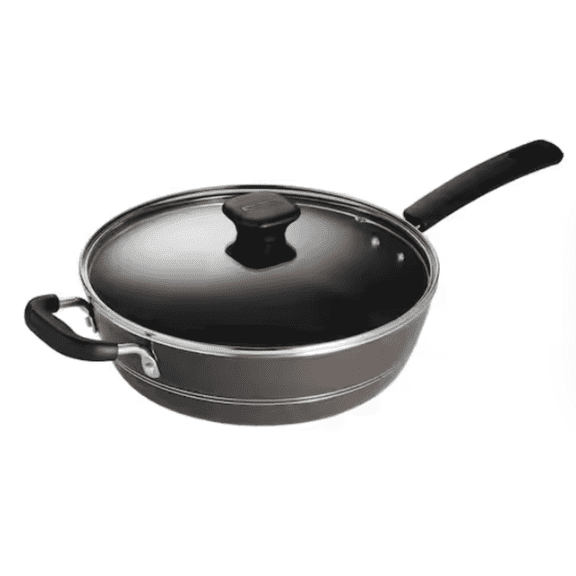Tramontina Sicilia 4.5 Quart Aluminum Nonstick Covered Sauté Pan with Glass Lid, Hazelnut