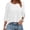 White-Shirts, variant on Jsaierl Women's 3/4 Sleeve Tops Summer Button Up Round Neck Shirts Dressy Solid Petite Hollow Out Blouses Soft Loose Fit Tunic Top S-2XL