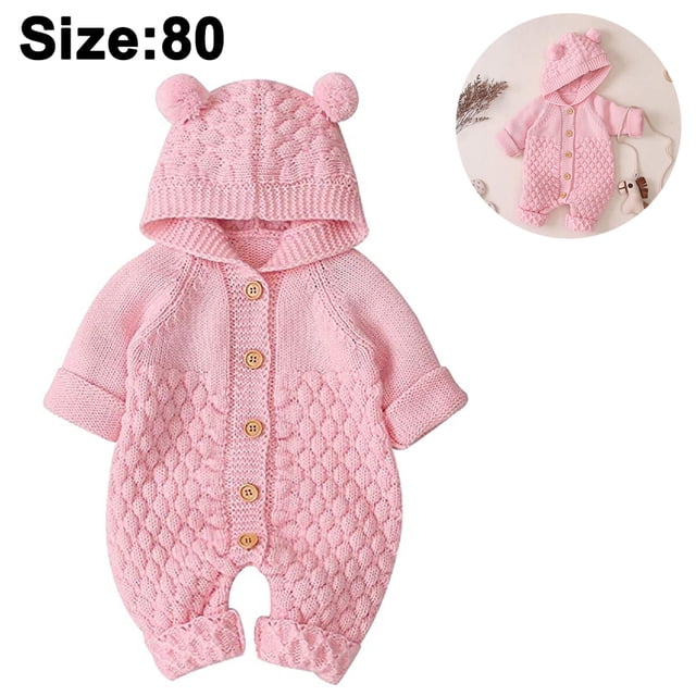 1 Uds. Conjuntos mameluco tejido para bebé, niño y niña, Sudadera con capucha, suéter, mono de oso, mono de una pieza, prendas de vestir exteriores