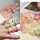 thumbnail image 3 of Anillos gruesos de resina acrílica de colores para mujer, estilo moderno Y2K, anillos apilables únicos de plástico y transparente, lindos anillos de dedo abiertos retro, regalo de joyería para mujeres, adolescentes y niñas oso de fresa Electrónica, 3 of 5