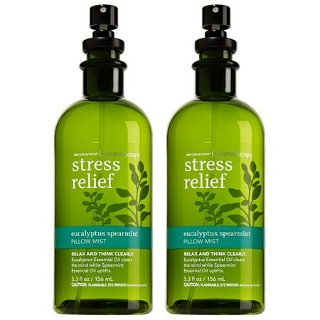 Bath & Body Works Aromatherapy Stress Relief Eucalyptus Spearmint Pillow Mist, 5.3 Fl Oz, 2-Pack (Packaging May