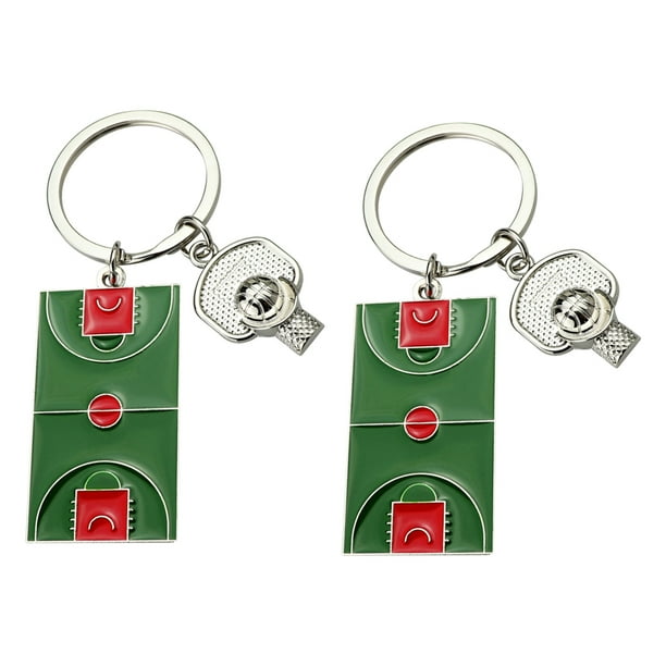 2 unids creativo cancha de baloncesto llavero de souvenir baloncesto fanático colgante
