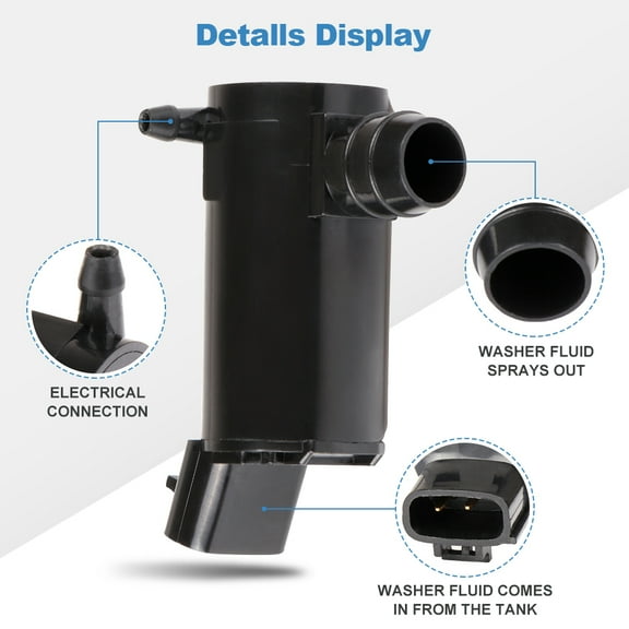 SCITOO 85330-50030, 85310-20190, Windshield Washer Pump Motor fit for 2000-2005 For Toyota Echo;2002-2007 For Toyota Land Cruiser;2003-2008 For Toyota Corolla;2003-2008 For Toyota Matrix