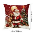 thumbnail image 2 of Christmas Pillow Covers 18x18 Inch, Cushion Covers for Sofa, Festive Holiday Decor with Flax Texture, Machine Washable, 2 of 5