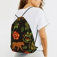 thumbnail image 4 of XMXT Unisex Drawstring Backpack for Women Men, Leopard Lizard Pattern Waterproof Gym Bag String Bags for Shopping Sport Travel, s, 4 of 8