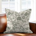 thumbnail image 2 of Green Retro Floral Throw Pillow Cover Farmhouse Cotton Linen Cushion Cover Throw Pillow Case with Invisible Zipper for Couch Sofa Bed Chair Car 20x20 Inch, 2 of 14