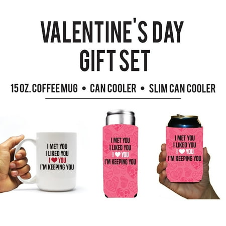 "I'm Keeping You" Valentine's Day Themed Mug & Can Cooler Gift Pack