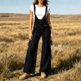 thumbnail image 6 of BLVB Vintage Overalls for Women Tassel Wide Leg Bib Pants Women Adjustable Romper Jumpsuit with Pockets, 6 of 7