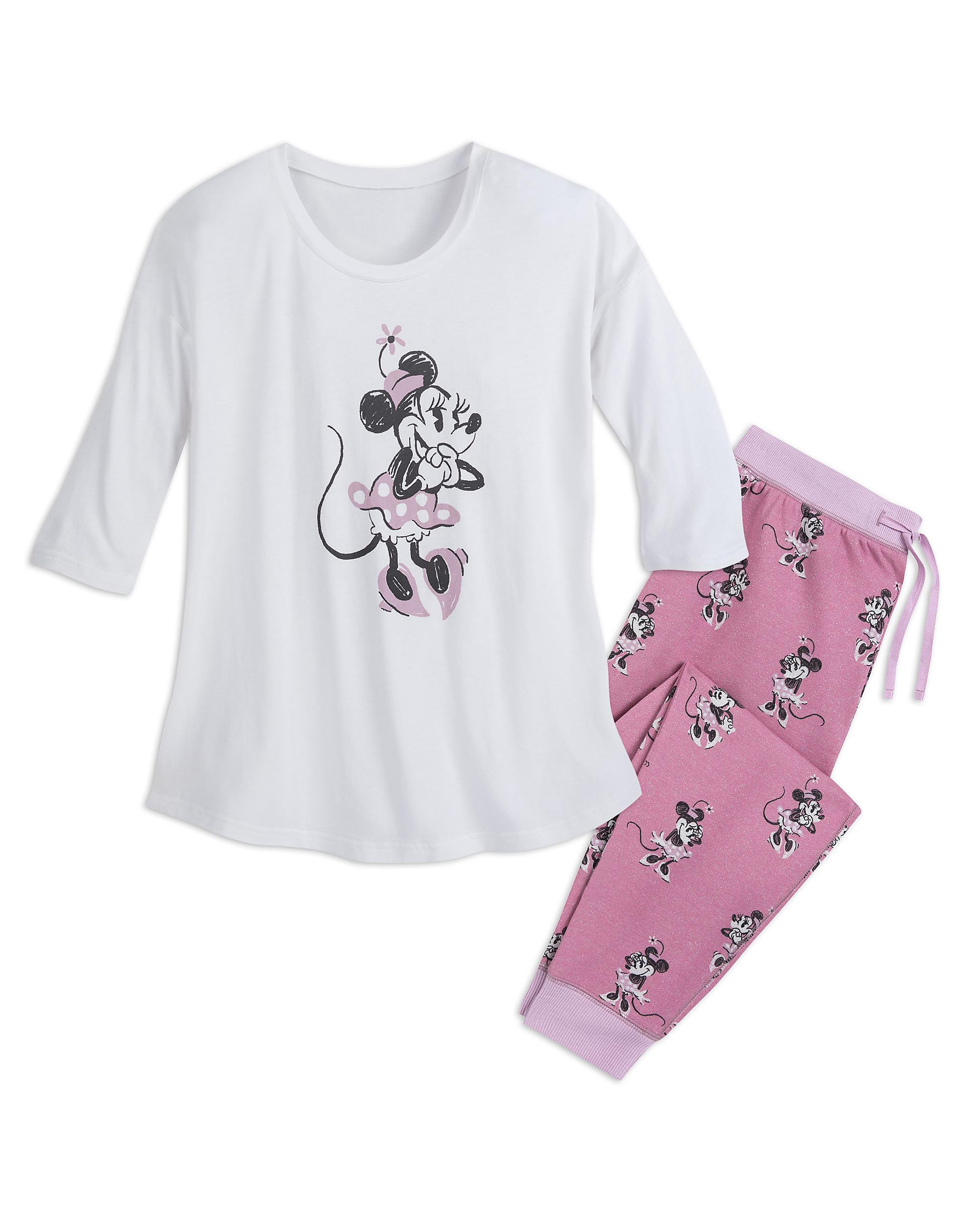 Disney Womens Glitter Jogger Pajama Set