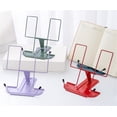 thumbnail image 2 of Metal Book Stand for Desk Adjustable Reading Rest Book Holder Portable Cookbook Documents Sturdy Typing Stand for Recipes (Ivory White), 2 of 7