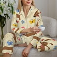 thumbnail image 6 of Pajama Sets for Women 2 Pcs, Dachshund Dog Puppy No.1008 Button Down Long Sleeve Sleepwear Lounge PJ Sets, 6 of 6