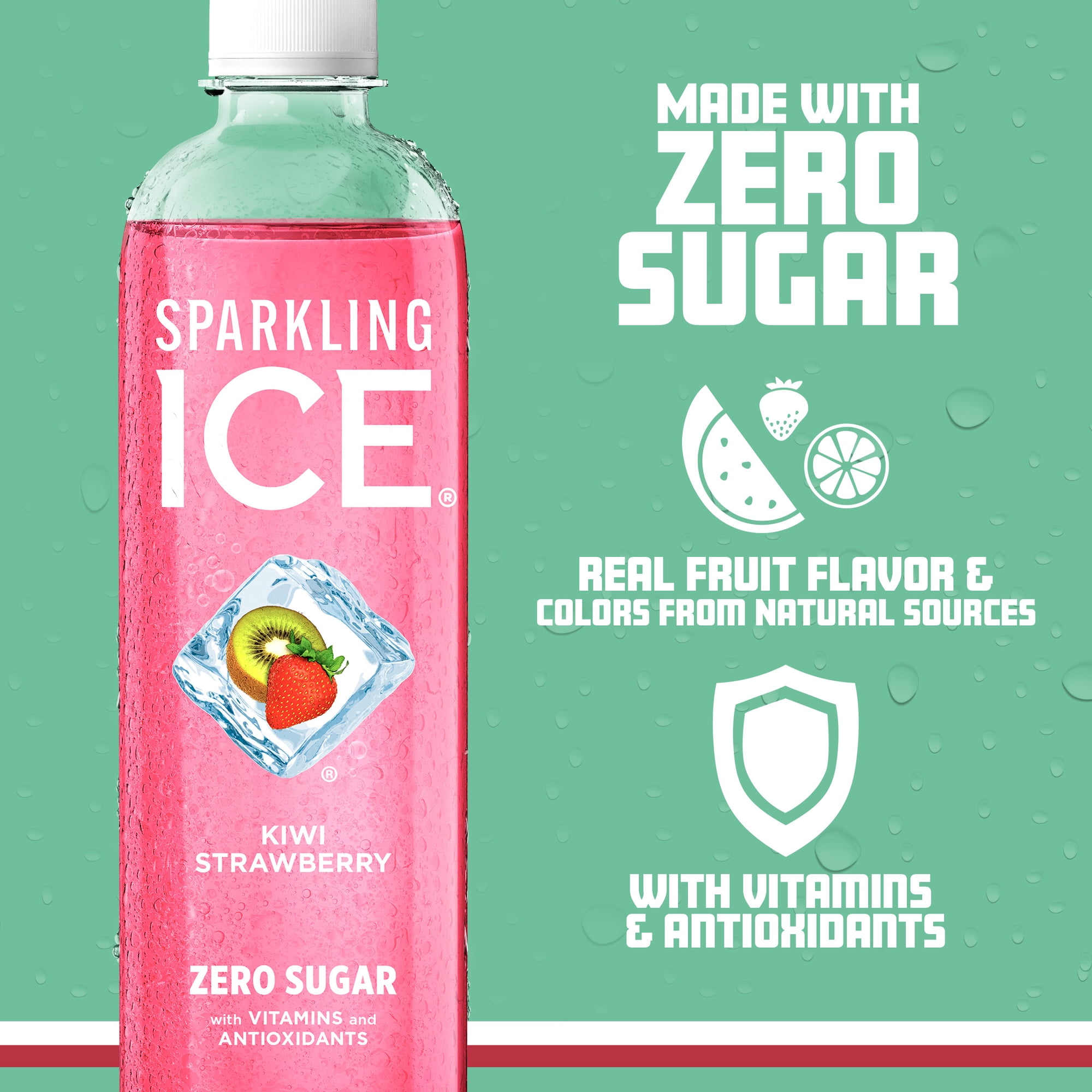 Sparkling Ice® Naturally Flavored Sparkling Water, Kiwi Strawberry 17 Fl oz