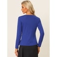 thumbnail image 4 of Cardigan dobladillo Rizado Allegra K Azul real XS, 4 of 5