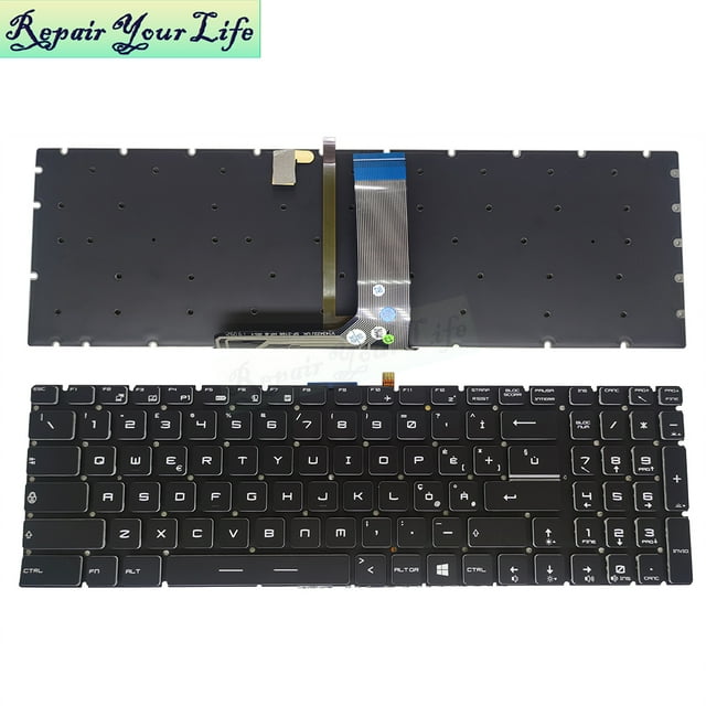 Allemand Italien Français AZERTY Claviers d'Ordinateur Portable Clavier Rétroéclairé pour MSI GS60 GS70 GL62 GL62M GT72 V143422GK1 IT Rétroéclairage Blanc Rétroéclairage Italien