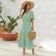 thumbnail image 2 of IWEMEK Women's Dresses Going Out Flowy Fancy Party Dress Leisure Loose Fitting Workout Lightgreen Softness Plain Cute Suit, 2 of 6