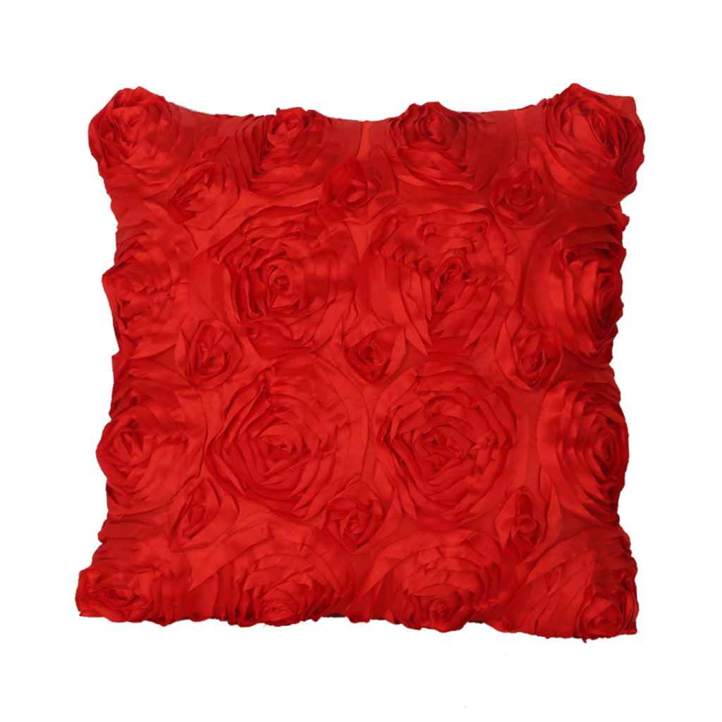 ROMANTIC 3D ROSE FLOWER SPIRAL EFFECT CUSHION COVER 42x42cm PILLOWCASE 10 Colors 
