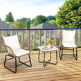thumbnail image 1 of Gymax 3PCS Outdoor Bistro Set Rattan Patio Conversation Set w/ Off White Cushions, 1 of 10