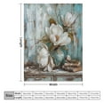 thumbnail image 2 of Vintage Elegant Southern Magnolia Chic Luxury Flannel Blanket 60"x80" White Flower with Leaves Magnolia Painting Vintage Style Couch Blanket Super Soft Flannel Throw Blanket Throw Blanket, 2 of 8