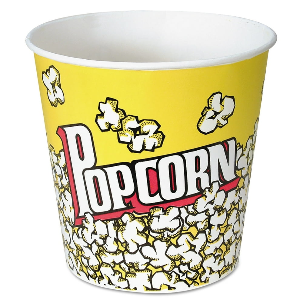 Dart Paper Popcorn Bucket, 85 oz, Popcorn Design, 15/Pack SCCVP85