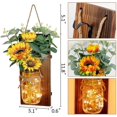 thumbnail image 3 of Lámpara Mason 2uds, girasol, flor artificial, decoración de plantas artificiales, decoración de pared creativa, lámpara de pared de salón, lámpara de pared ER, 3 of 5