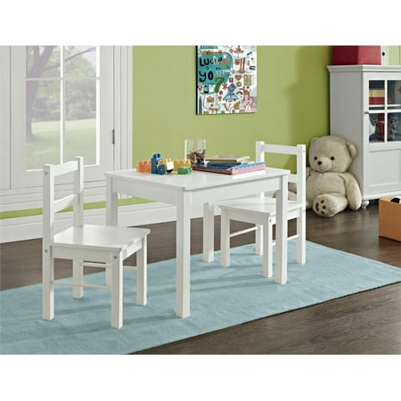 Hazel Kids 3-Piece Set Table and Chair, White