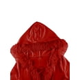 thumbnail image 5 of Women's Dress, Plush Hem Splicing Frenulum Solid Color V-neck Hooded Skirt, 5 of 8