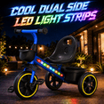 thumbnail image 3 of JoyStone Toddler Tricycle for Ages 1-4 Years, Kids Trike Toddler Bike with Cool Lights, Adjustable Seat & Basket, Blue, 3 of 12