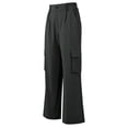 thumbnail image 2 of AherBiu Juniors Cargo Pants for Women Elastic Waisted Straight Leg Hiking Casual Loose Fitted Work Cargos with Multi Pockets(Medium,Gray), 2 of 6