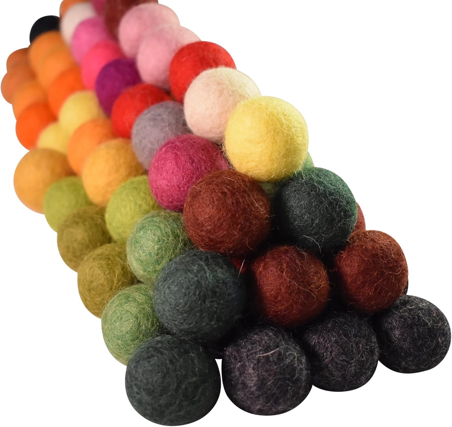 100% Wool Felt Balls - 100 Pieces | Hand-Felted Pom Poms | Pure Wool Beads | Felt Ball DIY (20mm, Mixed Color)